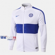 Magasins Veste Foot FC Chelsea Blanc 2019/2020 Nouveau Promo