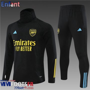 Survetement de Foot High Collar Arsenal noir Enfant 2023 2024 TK598