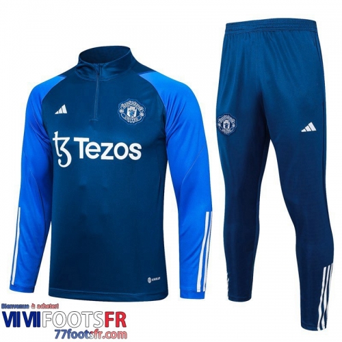 Survetement de Foot Manchester United bleu Homme 2023 2024 A25