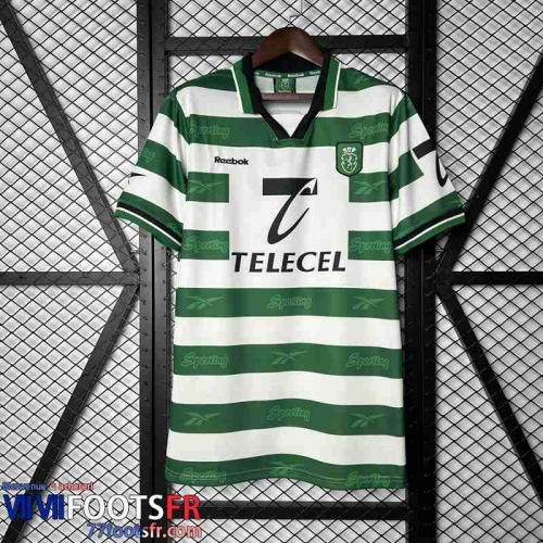 Retro Maillot De Foot Manche Longue Sporting Lisbon Domicile Homme 99/00 FG828