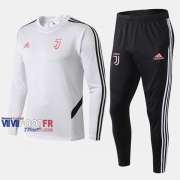 A++ Qualité Ensemble Survetement Foot Juventus Blanc/Noir 2019/2020 Nouveau