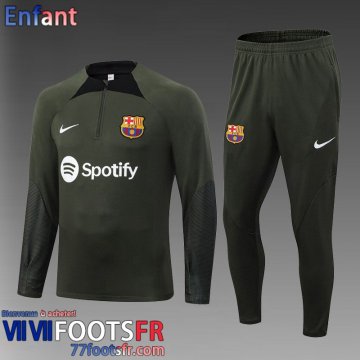 KIT: Survetement de Foot Barcelone Armée verte Enfant 2023 2024 TK669