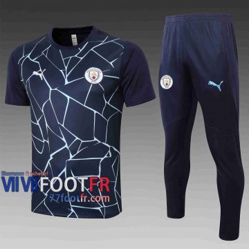 77footfr Manchester City Polo foot Tampographie bleu foncé 20-21 C562