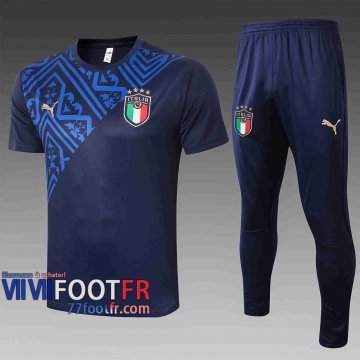 77footfr Survetement Foot T-shirt Italy Bleu fonce 2020 2021 TT13