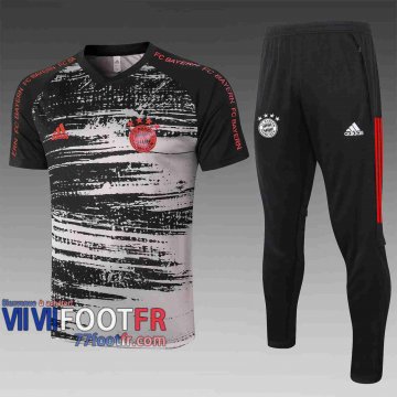 77footfr Survetement Foot T-shirt Bayern noir blanc 2020 2021 TT78