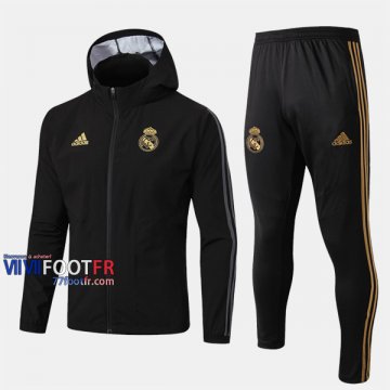 Aaa Qualité: Ensemble Veste A Capuche Survetement Foot Real Madrid Noir 2019-2020 Nouveau