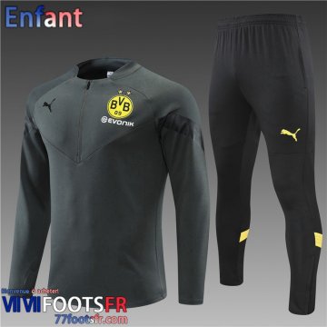 Survetement de Foot Dortmund BVB gris Enfant 2022 2023 TK350