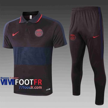 Polo de foot PSG 2020 2021 Noir - bleu C462#