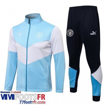 Veste Foot Manchester City Blanc-bleu ciel Homme 2021 2022 JK150
