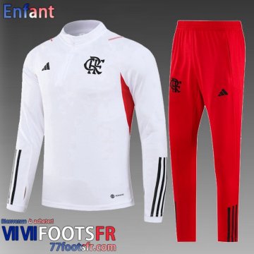 KIT: Survetement de Foot Flamengo Blanc Enfant 2023 2024 TK704