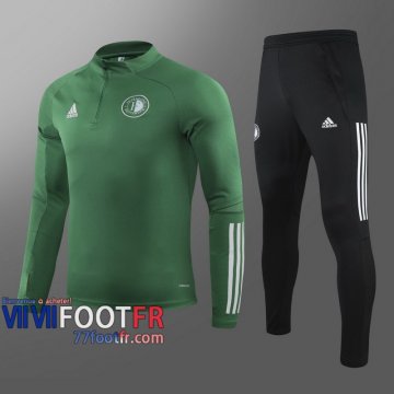 77footfr Survetement Foot Feyenoord Rotterdam vert - Fermeture eclair courte 2020 2021 T39