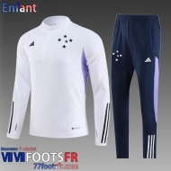 KIT: Survetement de Foot Cruzeiro Blanc Enfant 2023 2024 TK706