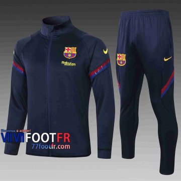 Veste de foot Barcelone 2020 2021 bleu marin A336#