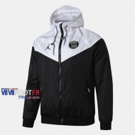 Boutique Veste Foot Coupe-Vent PSG Paris Jordan Blanc/Noir 2019/2020 Nouveau Promo