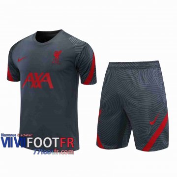 77footfr Survetement Foot T-shirt Liverpool Gris fonce 2020 2021 TT67