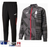 Veste Foot AC Milan gris-noir Homme 2022 2023 JK661