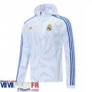 Coupe Vent - Sweat a Capuche Real Madrid blanc 2021 2022 WK13