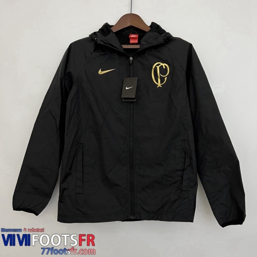 Coupe Vent - Sweat a Capuche Corinthians noir Homme 2023 2024 WK272