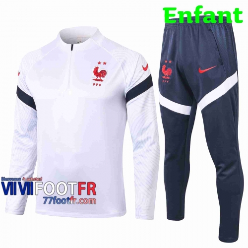 Survetement Foot France Enfant 2020 2021 blanc