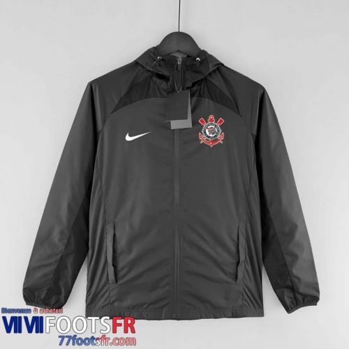 Coupe Vent - Sweat a Capuche Corinthians noir Homme 2022 2023 WK127