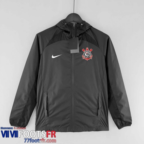 Coupe Vent - Sweat a Capuche Corinthians noir Homme 2022 2023 WK127