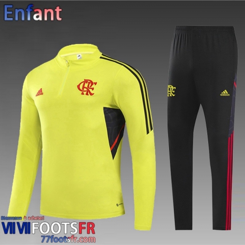 Survetement de Foot Flamengo jaune Enfant 2022 2023 TK383