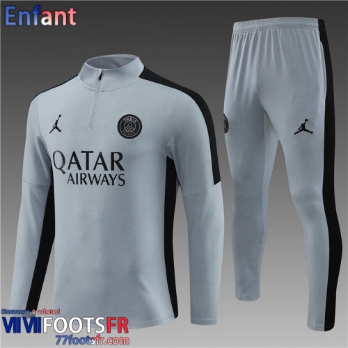 Survetement de Foot PSG gris Enfant 2023 2024 TK604