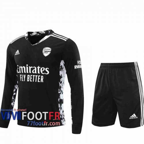 77footfr Maillots foot Arsenal Gardiens de but Manche Longue black 2020 2021