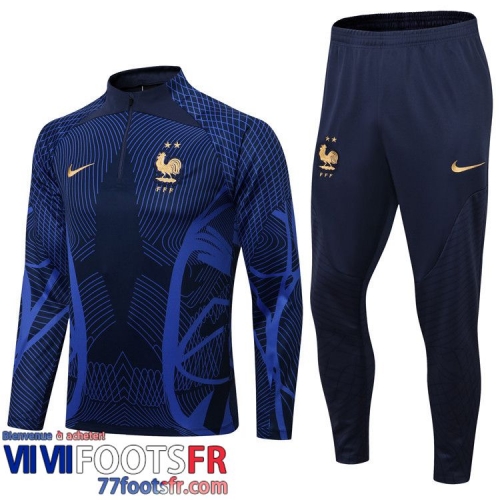 Survetement de Foot France bleu marin Homme 2022 2023 TG239