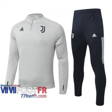 77footfr Survetement Foot Enfant Juventus blanc - Fermeture eclair courte TK63