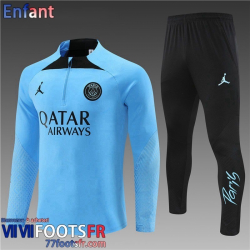 KIT: Survetement de Foot PSG bleu ciel Enfant 2022 2023 TK536