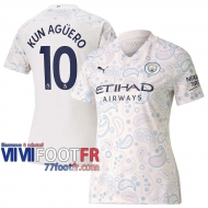 77footfr Manchester City Maillot de foot Kun Agüero #10 Third Femme 20-21