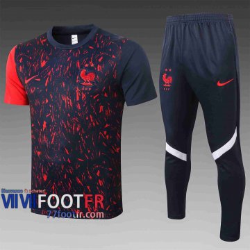 77footfr Survetement Foot T-shirt France Taches noires/rouges 2020 2021 TT21