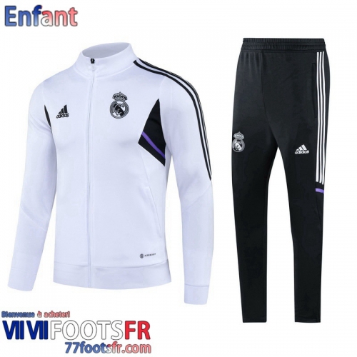 Veste Foot Real Madrid Blanc Enfant 2022 2023 TK544