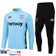 Survetement de Foot West Ham United bleu clair Homme 2023 2024 A47