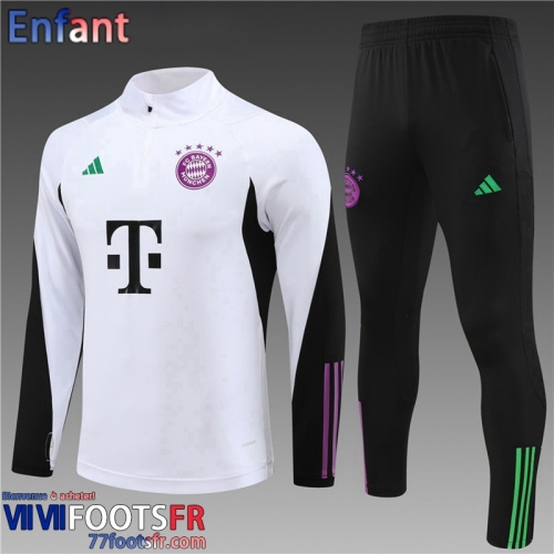 KIT: Survetement de Foot Bayern Munich Blanc Enfant 2023 2024 C07