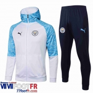 Veste Foot - Sweat a Capuche Manchester City blanc 21-22 JK31