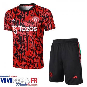 Survetement T Shirt Manchester United rouge Homme 2023 2024 A135