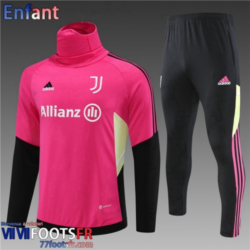 Survetement de Foot High Collar Juventus rose Enfant 2022 2023 TK562  Survetement de Foot High Collar Juventus rose Enfant 2022 2023 TK562