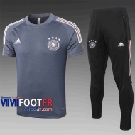 T-shirt de foot Allemagne 2020 2021 Gris foncé C470#