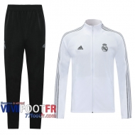 77footfr Veste Foot Real Madrid blanc - Sangles 2020 2021 J37