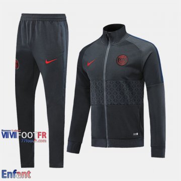 Promo: Ensemble Veste Survetement PSG Paris Enfant Noir 2019/2020 Thailande