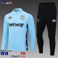 KIT: Survetement de Foot + Pantalon West Ham bleu Enfant 2023 2024 TK632