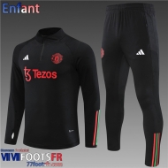 Survetement de Foot Manchester United noir Enfant 2023 2024 TK582