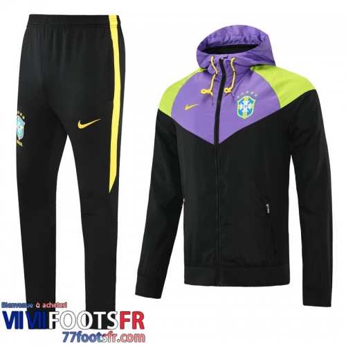 Coupe Vent - Sweat a Capuche Bresil violet noir Homme 21 22 WK53