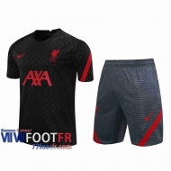 77footfr Survetement Foot T-shirt Liverpool noir 2020 2021 TT65