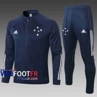 Veste de foot Cruzeiro 2020 2021 bleu marin A312#