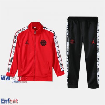 Promo: Ensemble Veste Survetement PSG Paris Enfant Jordan Rouge 2019/2020 Thailande