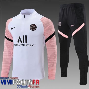 Survetement de Foot PSG Paris Rose blanc Enfant 21 22 TK120