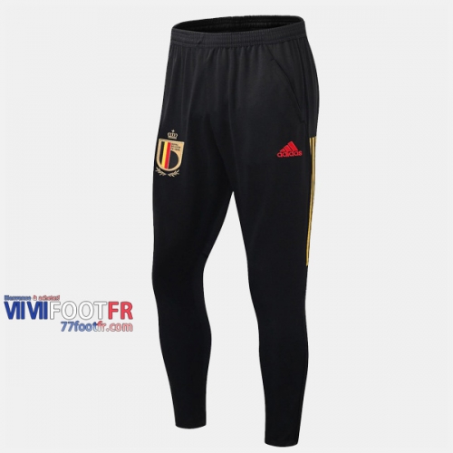 Promo: Nouveaux Pantalon Entrainement Foot Belgique Slim Noir Rouge 2019/2020